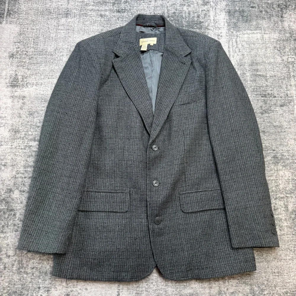 Territory Ahead‎ Blazer Jacket Mens 44R Silk Blue Gray Woven Coat Three Button